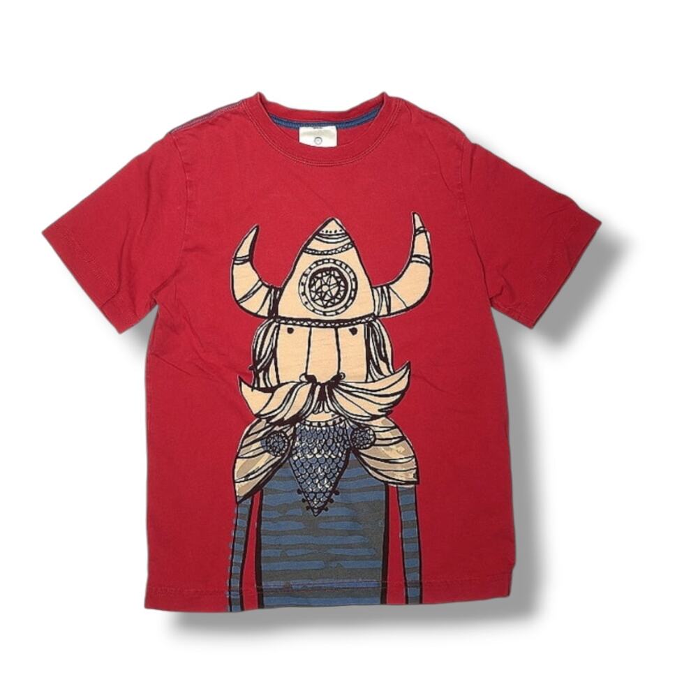 Hanna Andersson Viking Graphic Tee Red Size Cotton Nordic Norse Scandinavian Top